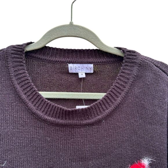 NEW Birch NY Fuzzy Santa Pullover Sweater - Black Soft Cozy Knit - Plus Size‎ 3X - Picture 2 of 8